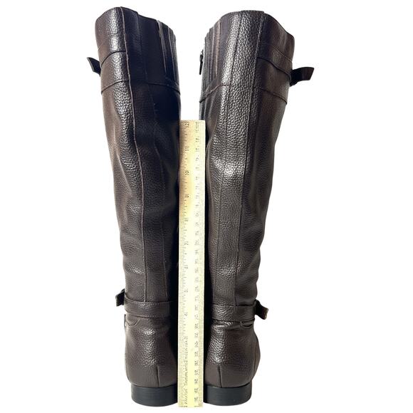 Comfortview Knee High Womens 8W Riding Boots Brown Leather Comfort Casual Zip Up - Picture 8 of 10
